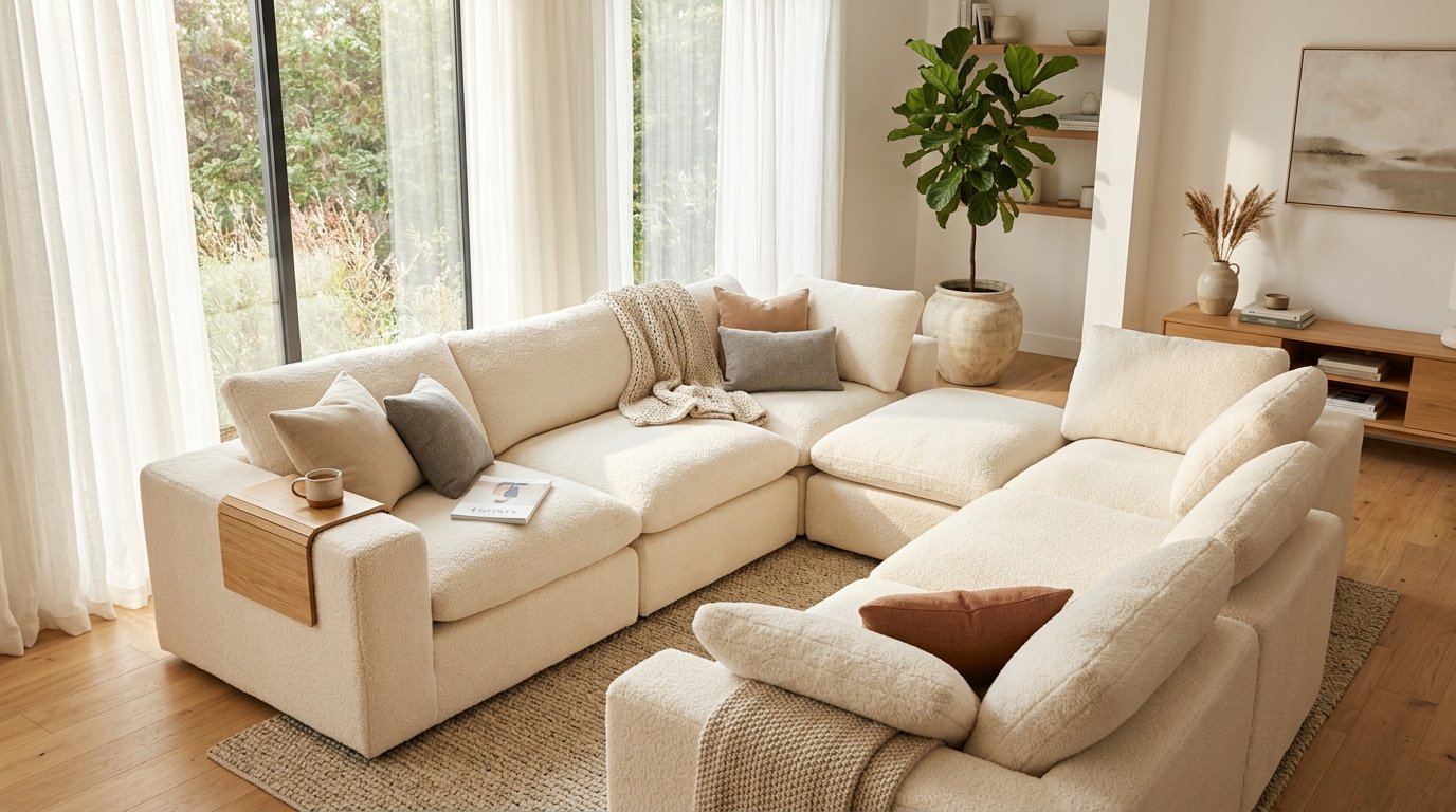 JJJ Oversized Modular Sectional Sofa in Living Room